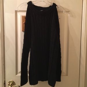 Black Cold Shoulder Knit Sweater